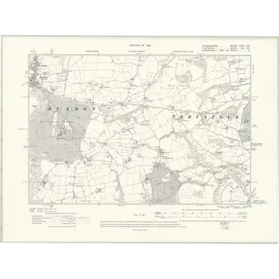 1909 Map of Denbighshire XXXV.SE, 1914 Print