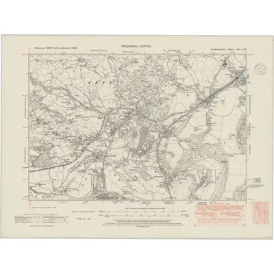 1938 Map of Denbighshire XXXV.SW, 1948 Print