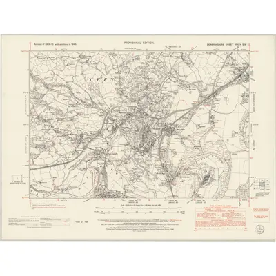 1949 Map of Denbighshire XXXV.SW, 1954 Print