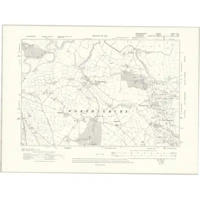 1909 Map of Denbighshire XXXVI.NE, 1914 Print