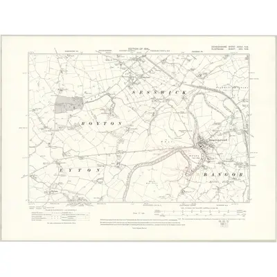 1909 Map of Denbighshire XXXVI.NW, 1914 Print