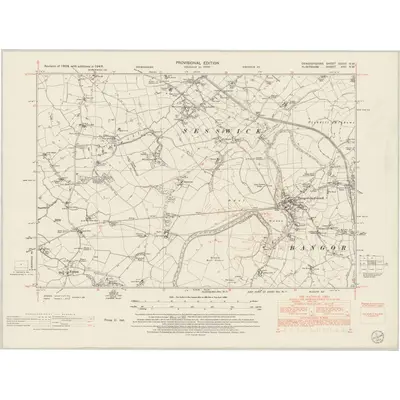 1949 Map of Denbighshire XXXVI.NW, 1954 Print