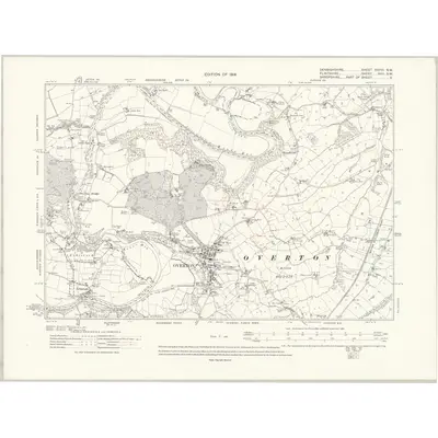 1909 Map of Denbighshire XXXVI.SW, 1914 Print