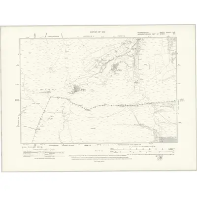 1910 Map of Denbighshire XXXVIII.NE, 1914 Print