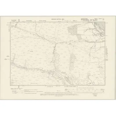 1898 Map of Denbighshire XXXVIII.SE, 1900 Print