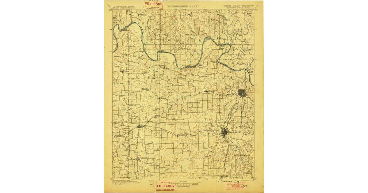 1900 1909 Maps of Cartwright OK - Denison Grayson County Tx Usgs Topo 1901 Og 1200x630 