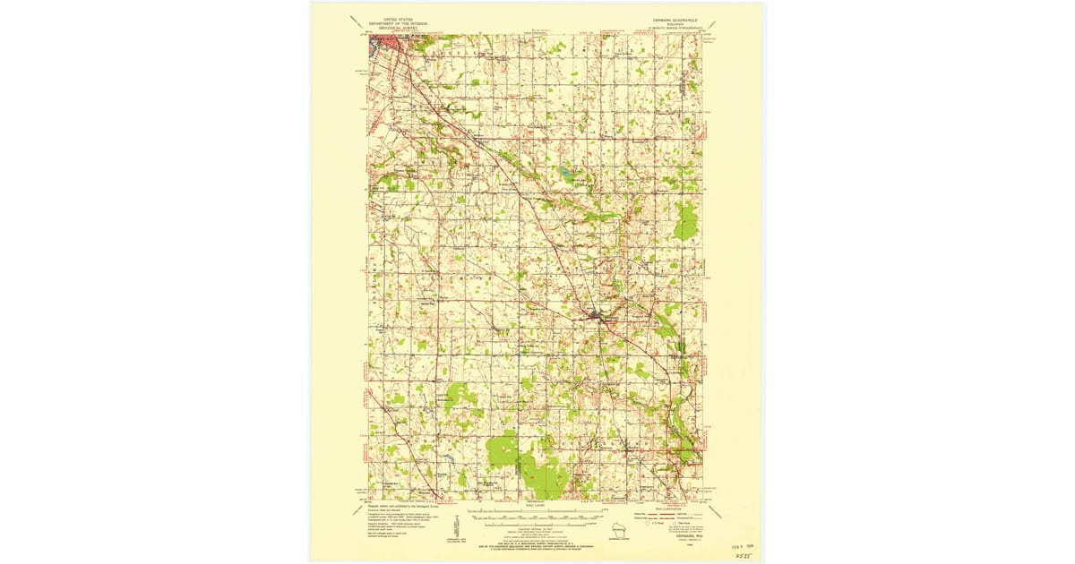 Old Maps of Humboldt WI for Academic - Denmark Brown County Wi Usgs Topo 1954 P1956 Og 1200x630