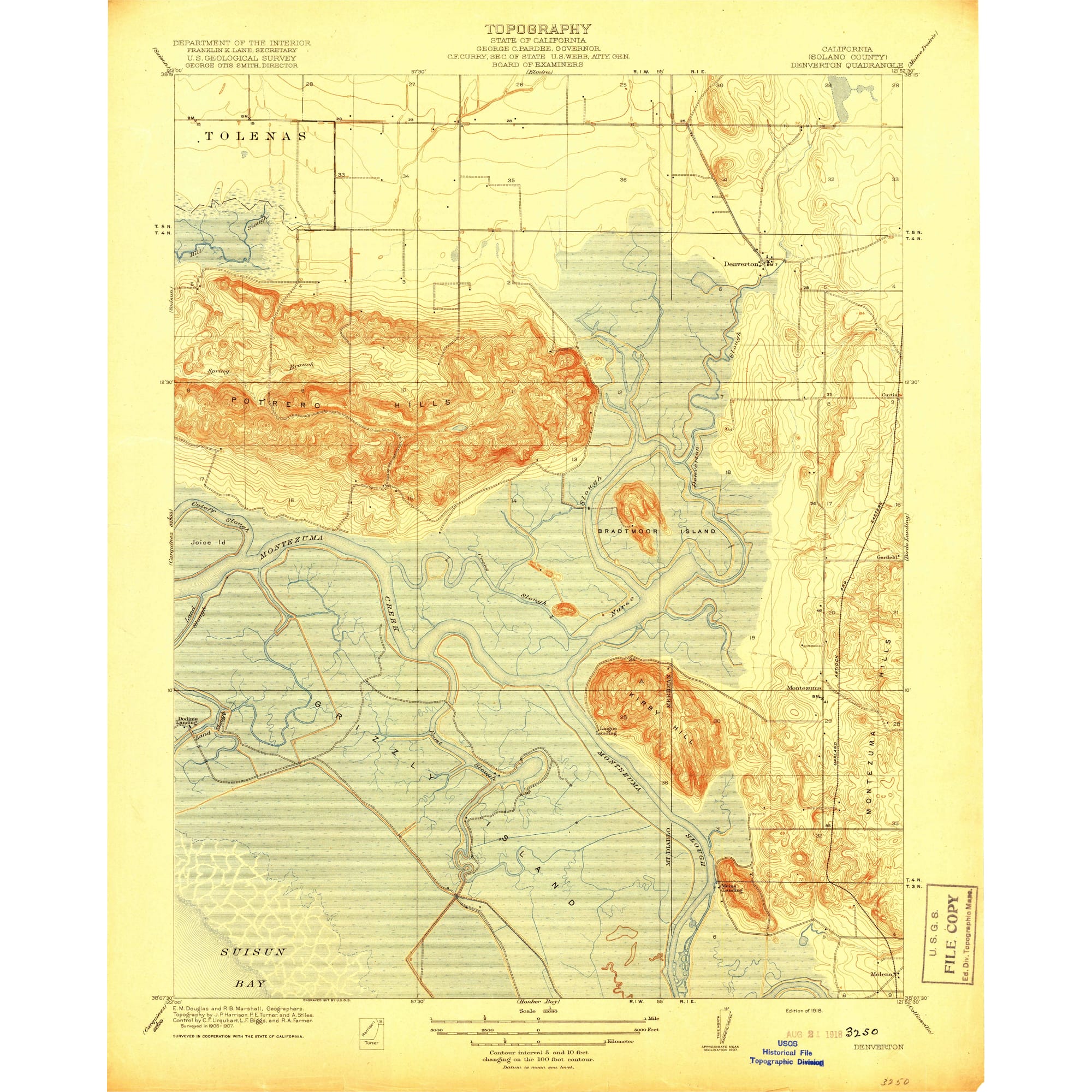 1918 Map of Denverton, Solano County, CA — High-Res | Pastmaps
