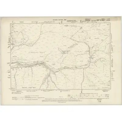 1896 Map of Derbyshire I.SE, 1899 Print