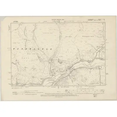 1896 Map of Derbyshire I.SW, 1899 Print