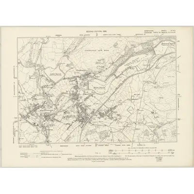 1896 Map of Derbyshire II.NE, 1899 Print