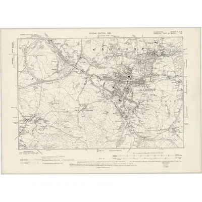 1897 Map of Derbyshire II.SE, 1899 Print