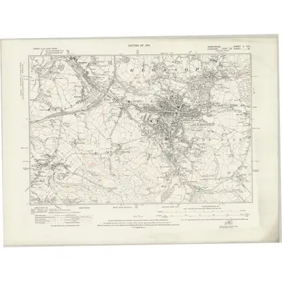1919 Map of Derbyshire II.SE, 1924 Print