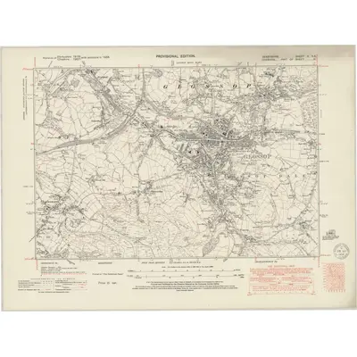 1938 Map of Derbyshire II.SE, 1950 Print