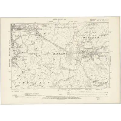 1896 Map of Derbyshire II.SW, 1899 Print