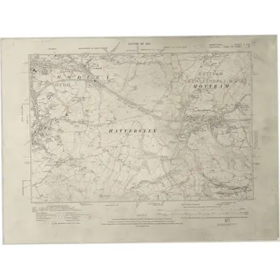 1917 Map of Derbyshire II.SW, 1924 Print
