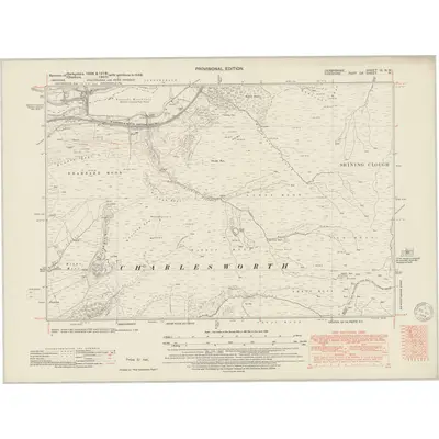 1948 Map of Derbyshire III.NW, 1949 Print
