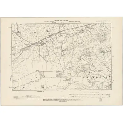 1897 Map of Derbyshire IX.NE, 1899 Print