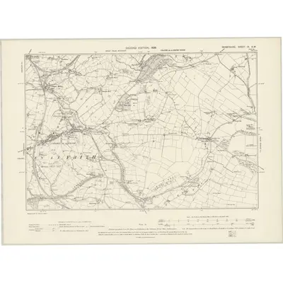 1896 Map of Derbyshire IX.SW, 1899 Print