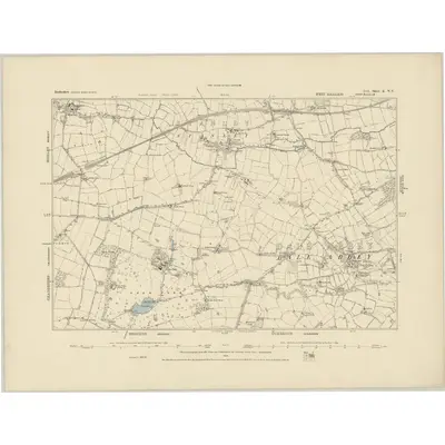 1880 Map of Derbyshire L.NE, 1886 Print
