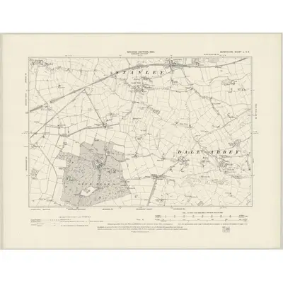1899 Map of Derbyshire L.NE, 1901 Print