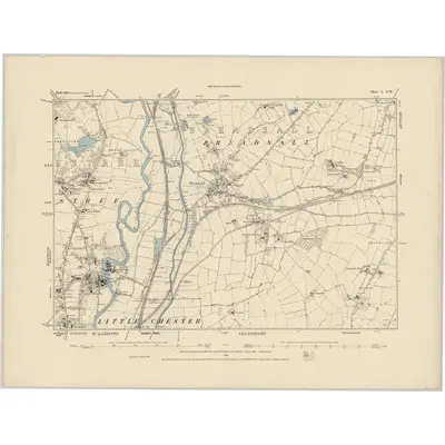 1879 Map of Derbyshire L.NW, 1886 Print