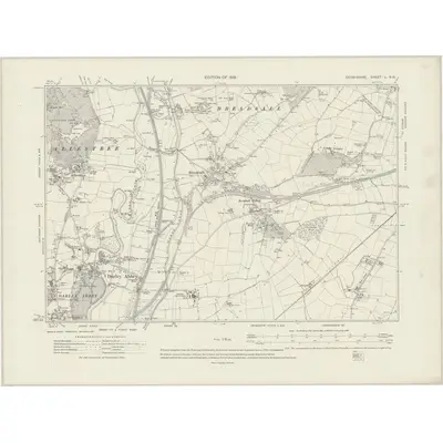 1913 Map of Derbyshire L.NW, 1919 Print