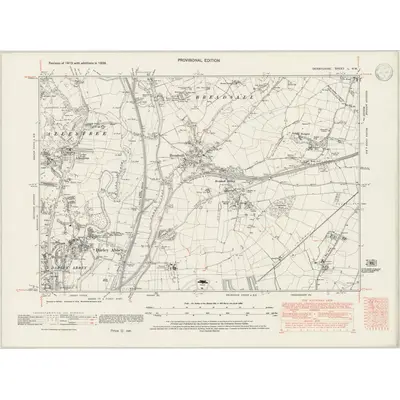 1938 Map of Derbyshire L.NW, 1947 Print