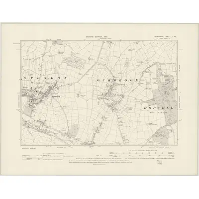 1899 Map of Derbyshire L.SE, 1901 Print
