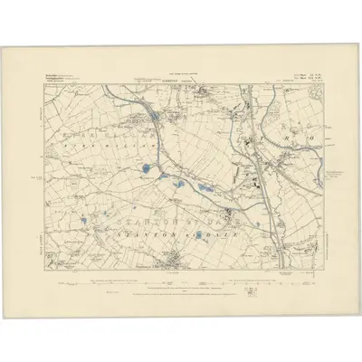 1880 Map of Derbyshire LI.NW, 1884 Print