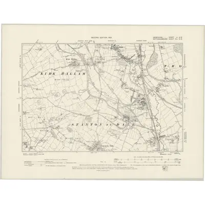 1899 Map of Derbyshire LI.NW, 1901 Print