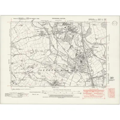 1938 Map of Derbyshire LI.NW, 1947 Print