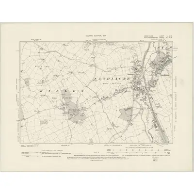 1899 Map of Derbyshire LI.SW, 1901 Print