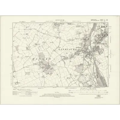 1913 Map of Derbyshire LI.SW, 1921 Print