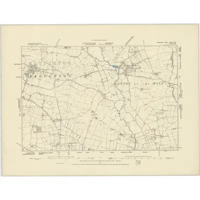 1880 Map of Derbyshire LIII.NE, 1887 Print