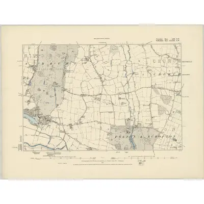 1880 Map of Derbyshire LIII.NW, 1887 Print