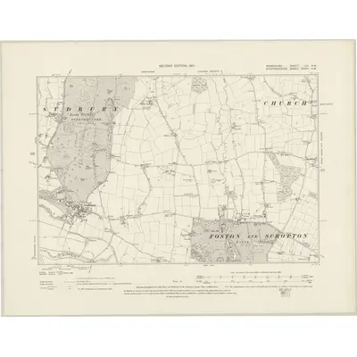 1899 Map of Derbyshire LIII.NW, 1901 Print