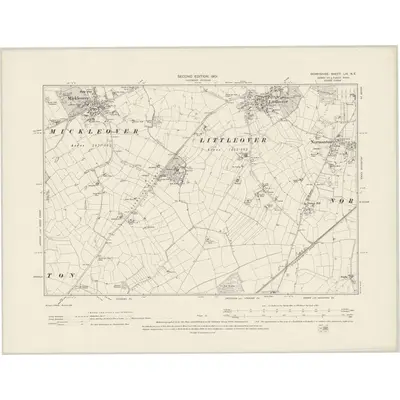 1899 Map of Derbyshire LIV.NE, 1901 Print