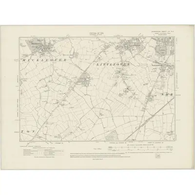 1913 Map of Derbyshire LIV.NE, 1919 Print