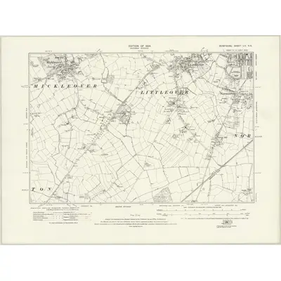 1913 Map of Derbyshire LIV.NE, 1924 Print