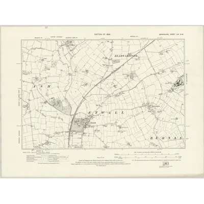 1920 Map of Derbyshire LIV.NW, 1924 Print