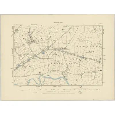 1881 Map of Derbyshire LIV.SE, 1885 Print