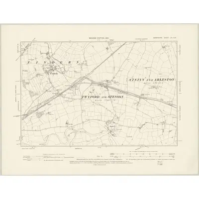 1900 Map of Derbyshire LIV.SE, 1901 Print
