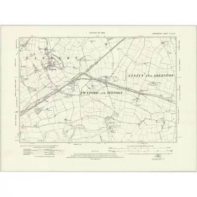 1920 Map of Derbyshire LIV.SE, 1924 Print