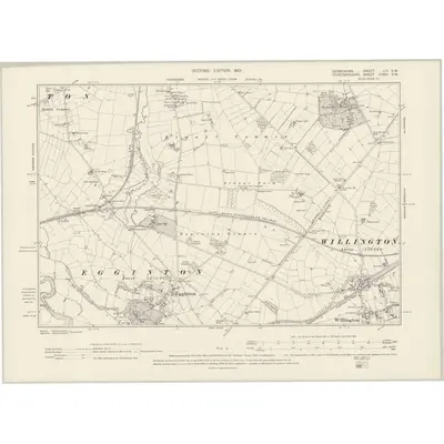 1900 Map of Derbyshire LIV.SW, 1901 Print