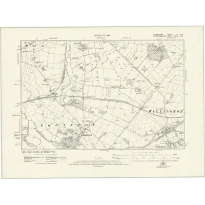 1920 Map of Derbyshire LIV.SW, 1924 Print