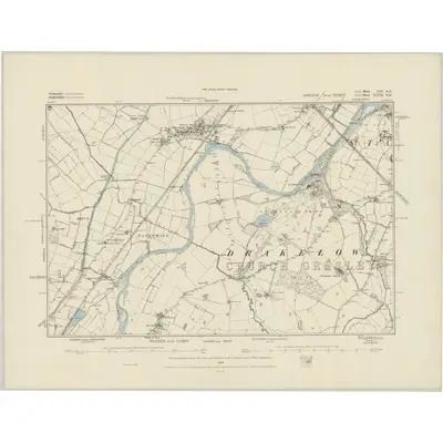 1882 Map of Derbyshire LIX.NE, 1884 Print