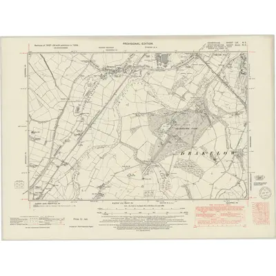 1938 Map of Derbyshire LIX.NE, 1949 Print