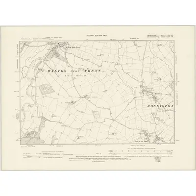 1899 Map of Derbyshire LIX.SE, 1902 Print