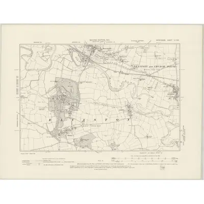 1899 Map of Derbyshire LV.NE, 1901 Print